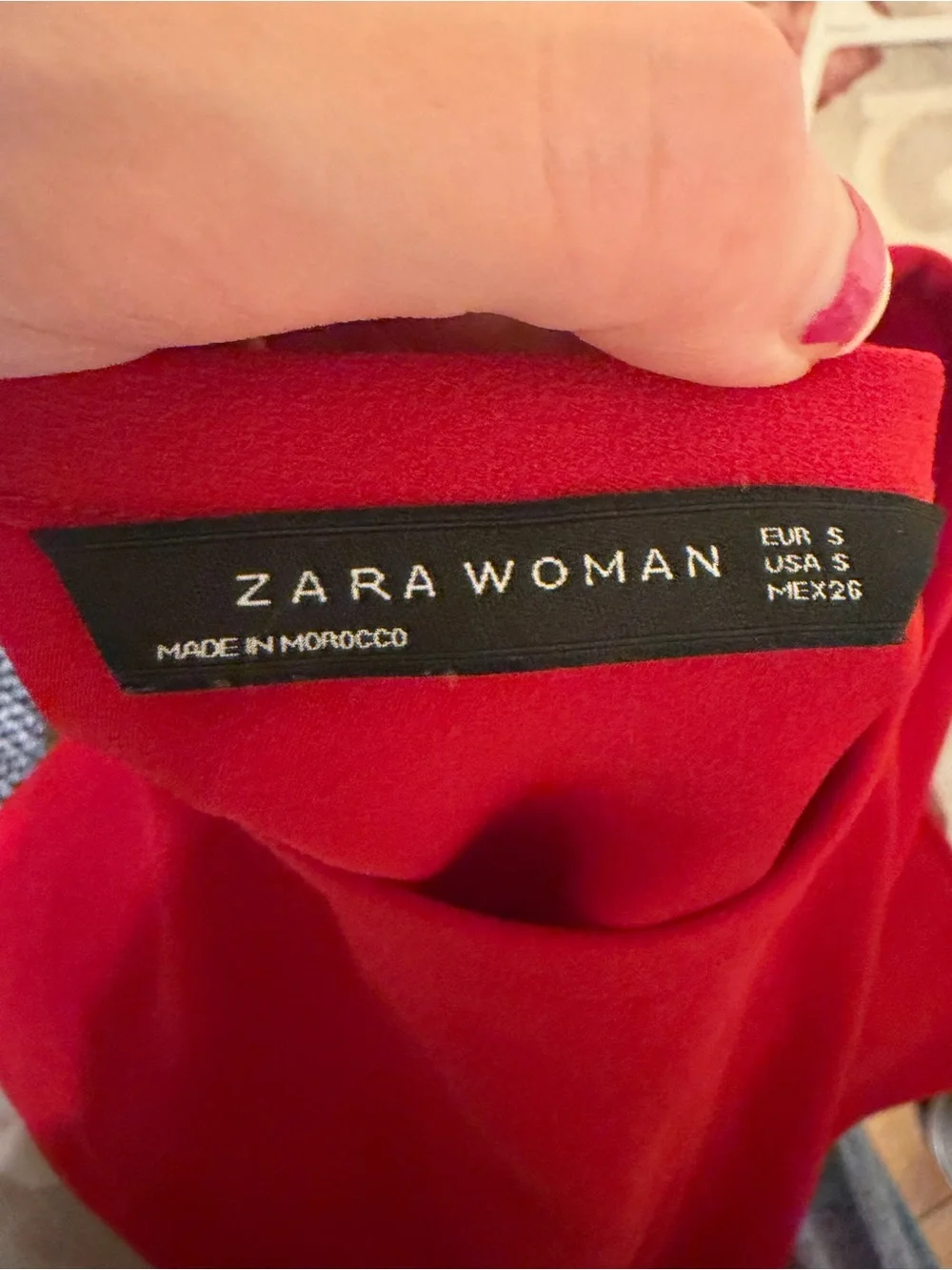 Zara Woman Red Bell Sleeve Blouse Size Small